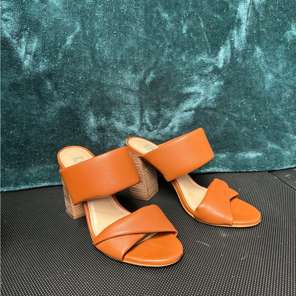 Elegant Brown Block Heel Sandals